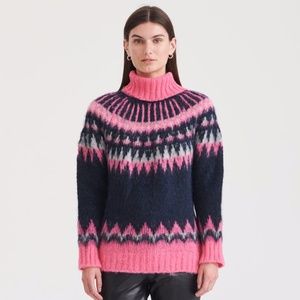 Naadam Fair Isle Turtleneck Alpaca & Wool Blend Sweater XS
